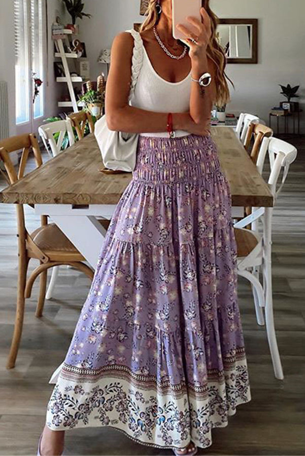 Gemma An Extra Day Boho Floral Maxi Skirt Clair Fashion