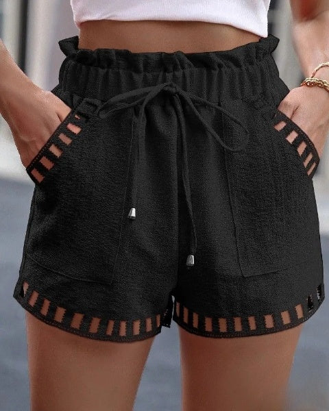 Noa drawstring shorts with breakout detail belt