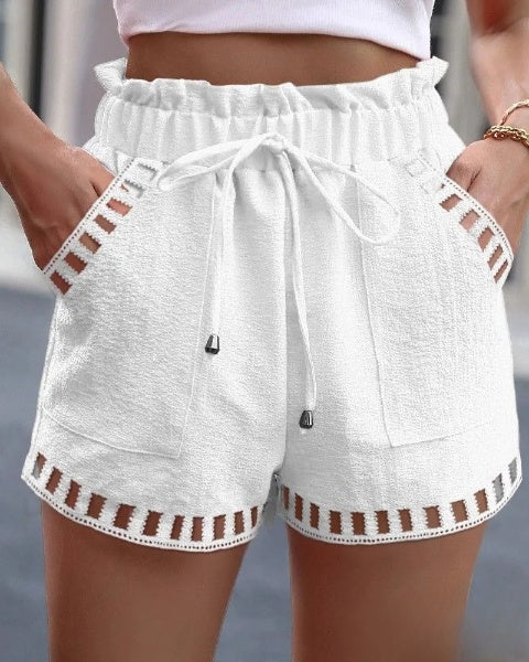 Noa drawstring shorts with breakout detail belt