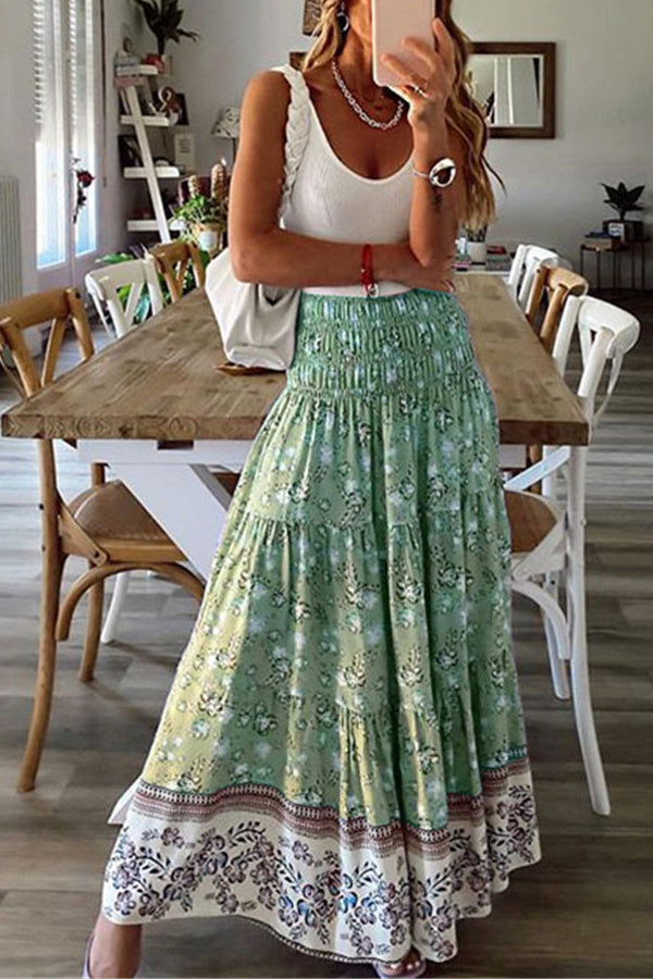 Gemma - An Extra Day Boho Floral Maxi Skirt