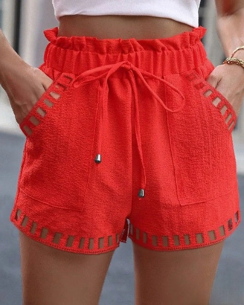 Noa drawstring shorts with breakout detail belt