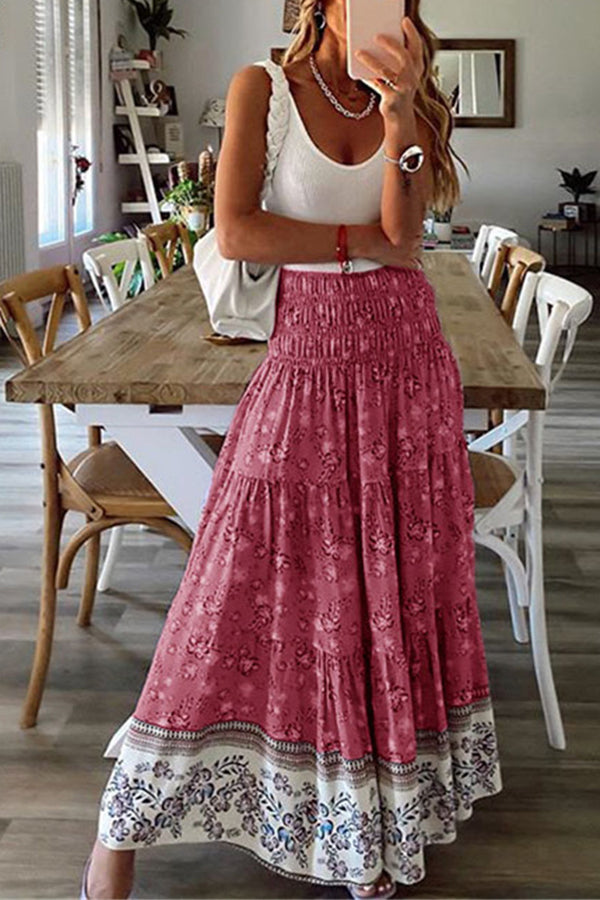 Gemma - An Extra Day Boho Floral Maxi Skirt