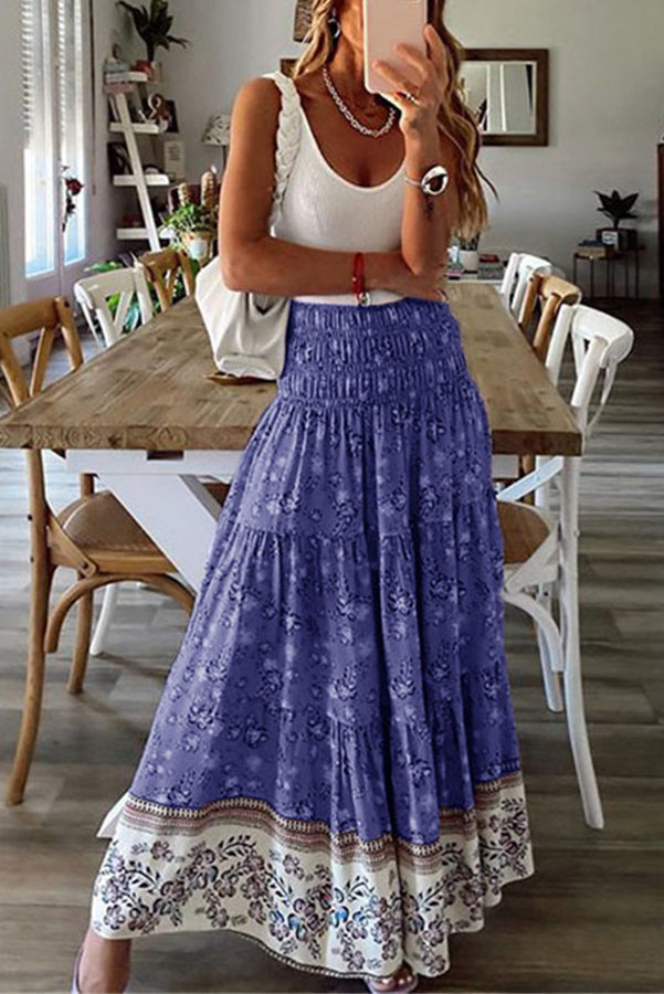 Gemma - An Extra Day Boho Floral Maxi Skirt